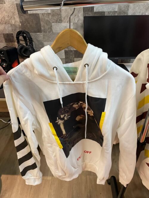 OFF WHITE Caravaggio 背後箭頭印花  白色連帽衛衣